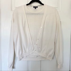 BURBERRY White Top Set Size L